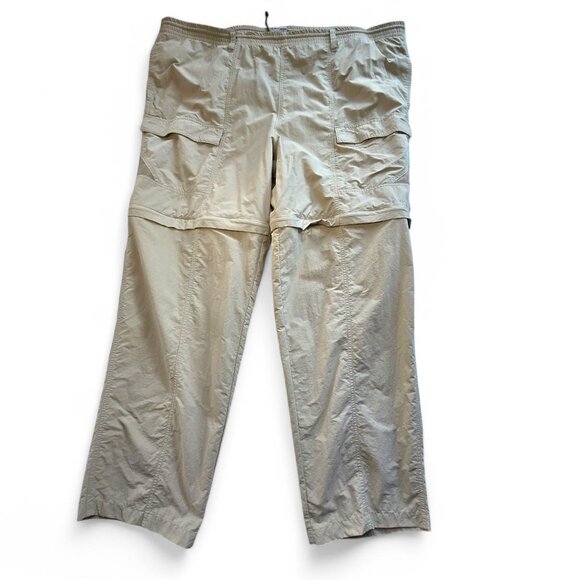 Columbia Other - Columbia PFG Mens Fishing Cargo Pants Beige Nylon Zip-Off Legs Mesh Lined XL